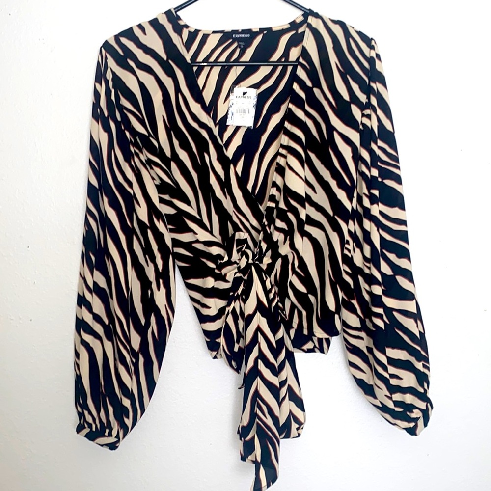 Express Blouse Wrap Tie Blouse (New)